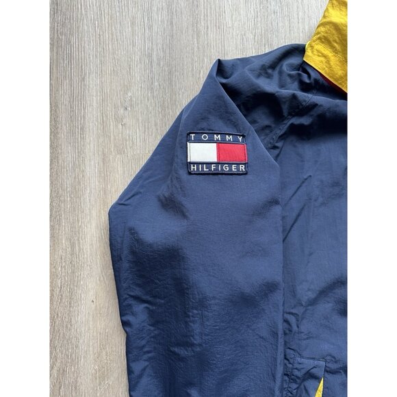 Vintage Tommy Hilfiger Jacket Rare Streetwear Hype XLarge Blue Yellow Red Patch - Picture 4 of 16